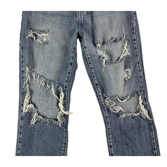 KanCan Ultra High Rise Straight Ripped Jeans Women's Size 24 Released Hem - Picture 4 of 9
